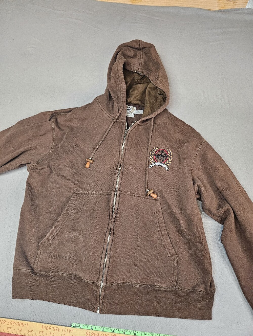 Men's Brown Zip-Up Hooded Jacket CINCH